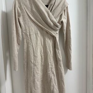 Athleta Cream Knit Sweater Dress